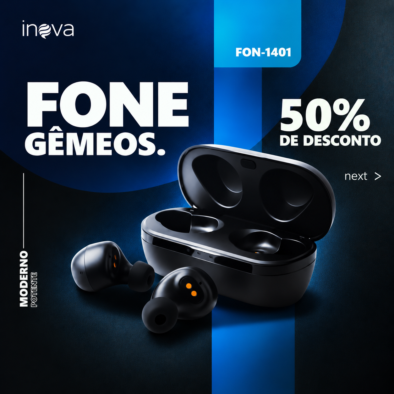 Versão quadrada Fone Gêmeos Ineva