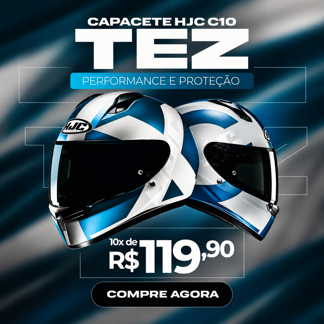 Versão quadrada HJC C10 Sacramento Motorsports